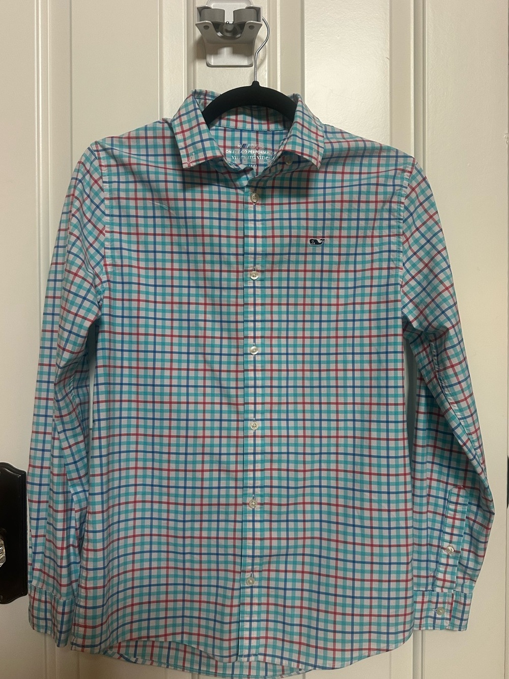 Vineyard Vines Boys OTG Performance Button Down Shirt Plaid Large 16 Brrr®